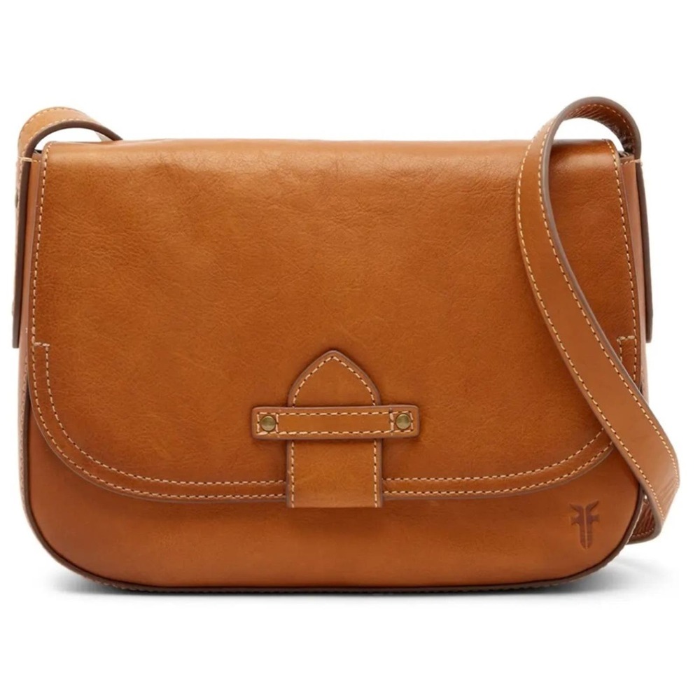 FRYE OLIVIA LEATHER CROSSBODY BAG IN TAN